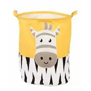 Yellow Zebra Laundry Hamper Storage Basket Organizer Bag 15.75 x 19.7 Inch