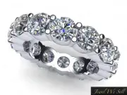 4.50Ct Round Cut Diamond Shared Prong Eternity Band Ring 10k White Gold H SI2