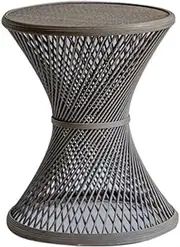 Side Table Retro Hourglass Shape Side Table, Round End Table Coffee Table for Living Room, Bedroom, Small Table for Smaller Spaces, Outdoor, Indoor, Farmhouse End Tables Living Room(Dark Brown)