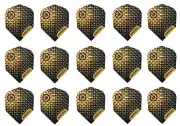5 Sets Harrows Dimplex Standard Dart Flights - Ships w/ Tracking - Gold Black