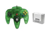 Jungle Green Controller + 256kb Memory Card Pak Bundle for Nintendo 64 N64