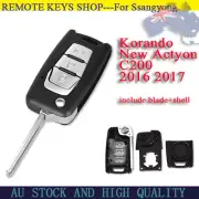 Remote Switchblade Key Shell 2016 2017 Fits Ssangyong Korando/New Actyon/C200