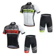 Men's Cycling Short Kit Coolmax Cycle Jersey Top and Padded Shorts Set S-5XL