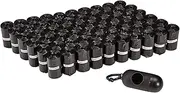 Amazon Basics Unscented Standard Dog Poop Bags with Dispenser and Leash Clip, 33.02 x 22.86 CM, Black - 60 Rolls (900 Bags)