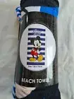 Disney Mickey Mouse Blue Stripe Printed 75cm x 150cm Cotton Beach Towel New