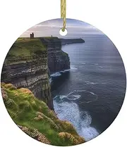 Outdoors The Cliffs Christmas Ornaments Round Ceramic Ornament Christmas Tree Hanging Ornaments Personalized Christmas Decorations for Home