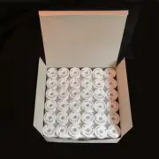 White & Black Pre-Wound L-Style Paper-Sided Bobbins for Embroidery Machines