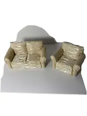 Battat 2 Piece Uphostered Dollhouse Furniture Set-Love Seat & Easy Chair-