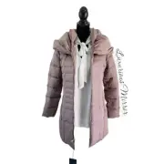 Cole Haan Women's Puffer Jacket Brown Zip Up Hooded Lined Long Sleeve Sz XS New