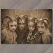 FLATCARD Girls Cult Weird Creepy Imaginary Friend Nightmare Scary Unusual