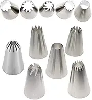 Longdex Icing Piping Tip Nozzle 6PCS 304 Stainless Steel Extra-Large Nozzle Tool Tips Set For Box Cake Cupcake Sugarcraft Decorating