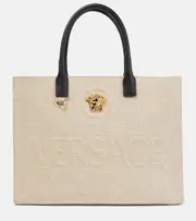 [Versace] Versace La Medusa canvas tote bag One Size beige