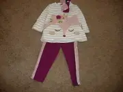 NEW NWT Mikey & Lottie Baby girls 12 months beautiful fox pant set