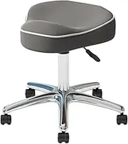 Saddle Stool,Ergonomic Swivel Salon Cutting Stool,Saddle Chair with Wheels,for Home Bathroom Office Salon Shop,360° Rotation