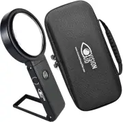 30X Hands-Free Magnifying Glass with USB Rechargeable 36 LED Lights, Storage Cas