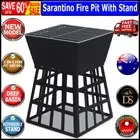 Sarantino Outdoor Steel Fire Pit BBQ Grilling Cooking Camping Smokers with stand