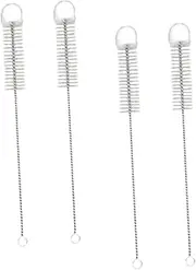 FRCOLOR 4Pcs Cleaning Brushes with Cotton Tips for Bottles Jars Vases Flasks Versatile Beaker Brush for Gentle Cleaning Extended Handle for Easy Use