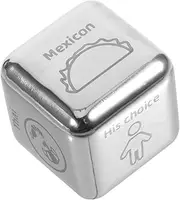 HONMEET Stainless Steel Food Decision Dice Fun Meal Selector for Family Gatherings and Parties Exciting Dining Experience Dice for Food Choices for and Anniversaries