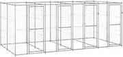 Outdoor Dog Kennel Pet Playpen, Small Animals Cage Portable Yard Fence with Door for Outdoor Use, Puppies, Kitties, Bunny, Galvanised Steel