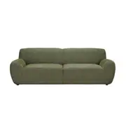 Maestro Furniture Jolanda Fabric 3-Seater Sofa Lounge Couch Plush Cushion Green
