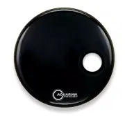 Aquarian - RSM16BKT - 16" Regulator Off-Set Hole Gloss Black with Tom Hoop