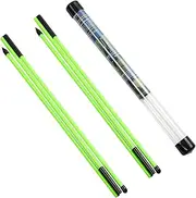 Rhino Valley Golf Alignment Sticks - 2 Pack Collapsible Golf Practice Rods for Aiming, Putting, Full Swing Trainer, Posture Corrector with Clear Tube Case, Portable Golf Training Equipment