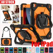 For iPad 5/6/7/8/910th Gen Air Pro Case Kids Heavy Duty Shockproof Strap Cover