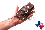 CUSTOM HAND MADE PURE LEATHER SHEATH FOR FOLDING POCKET KNIFE AH DAMASCUS