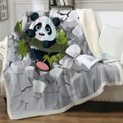 Sweet Panda Puppy Throw Blanket