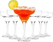 Vikko Margarita Glasses Set of 6, 10 Ounce, Crystal Clear Margarita Glass, Cosmopolitan Glassware for Margaritas, Frozen Drinks, Pina Coladas and Cocktails, Margarita Cups