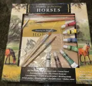 Metro Books Drawing And Painting Horses Kit Learn To Paint Canvas, Brushes, Book