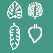 Cake Sugarcraft Fondant Mould 4x Palm Tree Turtle Leaf Cookies Biscuit Cutter
