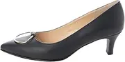 EIZO(エイゾー) Aizo EN15011R Women's Waterproof Leather Ring Motif Pointed Pumps, Navy, 9.4 inches (24.0 cm), Navy, 24.0 cm
