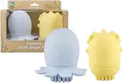 [Koala Dream] CA3026 Silicone Animal Bath Shower Brush Set - Yellow Lion & Blue Octopus