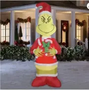 9' GRINCH HOLDING CANDY CANES LED CHRISTMAS AIRBLOWN INFLATABLE-65 ANNIVERSARY!