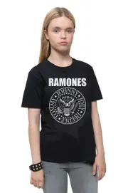 Ramones Kids Presidential Seal T Shirt Black Medium (7/8 Yrs)
