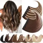 FULL HEAD Clip In One Pieces Remy Real Human Hair Extensions Thick 3/4 Full Head