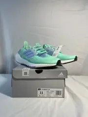 Adidas Ultraboost 22 W HP9193 Womens Green Blue Lace Up Running Shoes Size 11