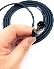 16.4ft M12 4 Pins Connector Cable, Single Male Circular Connector Molding Cable A Code Straight Industrial Molded Cable IP67 Waterproof Unshielded PVC Cable 250V 4A AC/DC 5Meter AWG22
