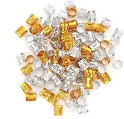 TOUISEDGI 100Pcs Adjustable Dreadlocks Hair Braid Beads Rings Cuffs Hair Decoration Wig Accessories for Colorful Hair, Metal Material (Gold and silver mixed)