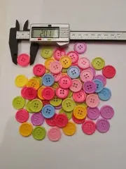 70 pcs 20MM Mix Color 4 Holes Flatback Buttons