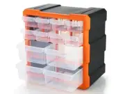 MPM 12 Drawer Plastic Parts Storage Cabinet Stackable Organizer Multiple