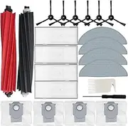 22 Pcs Replacement Parts Accessories Kit for Roborock S8 Pro Ultra Robot Vacuum, 2 Main Brushes 6 Side Brushes 4 HEPA Filters 4 Mop Pads 4 Dust Bags