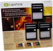 Capstone LED Indoor/Outdoor Motion Sensor Lights, 3 Pack