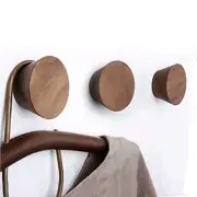 3 Piece Natural 3 PCS, Natural Wooden Coat Hooks, Wall Mount Single Hat Bag H...