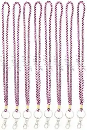Pack 8 pcs Wholesale Mesh Braided Silk Ribbon Necklace Lanyard for key /ID Badge