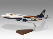 Boeing 737-800 West Atlantic Desk Wood Airplane New Model Small Scale 1/130