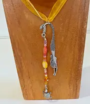 MERMAID & TURTLE Necklace /Bookmark - Beach Nautical - FREE SHIPPING