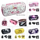 Unicorn Pencil Case Double Zipper Kids School Stationery Box