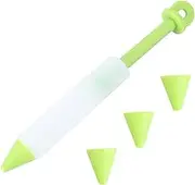 ABOOFAN Silicone Food Writing Pen Green Chocolate Decorating Tool for Cake Cupcake and Cookie Icing Includes Piping Nozzles for DIY Baking
